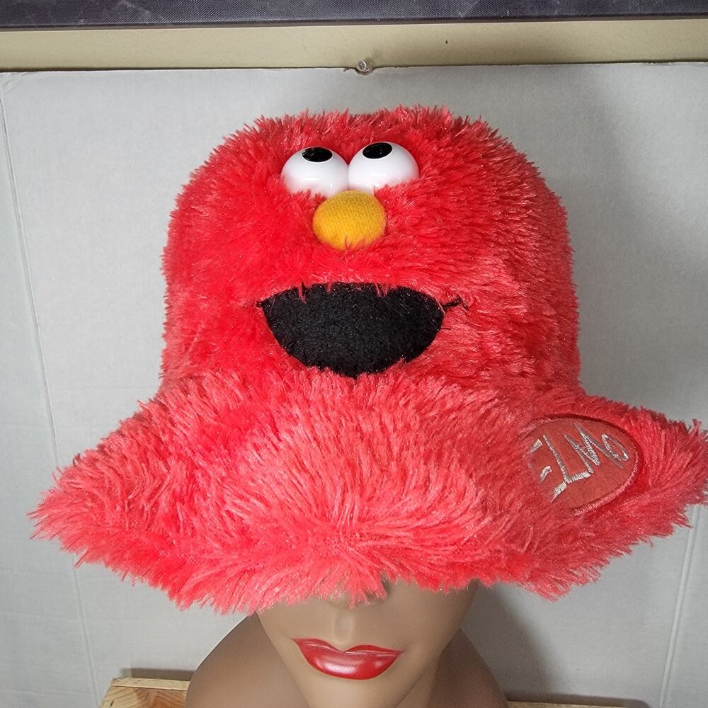 Sesame Street Live Red Elmo Faux Fur Bucket Hat